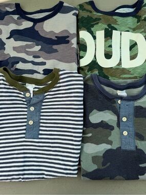 4 Crewcuts soft shirts. 2 long sleeve Ts & 2 short sleeve henleys size boy, 12